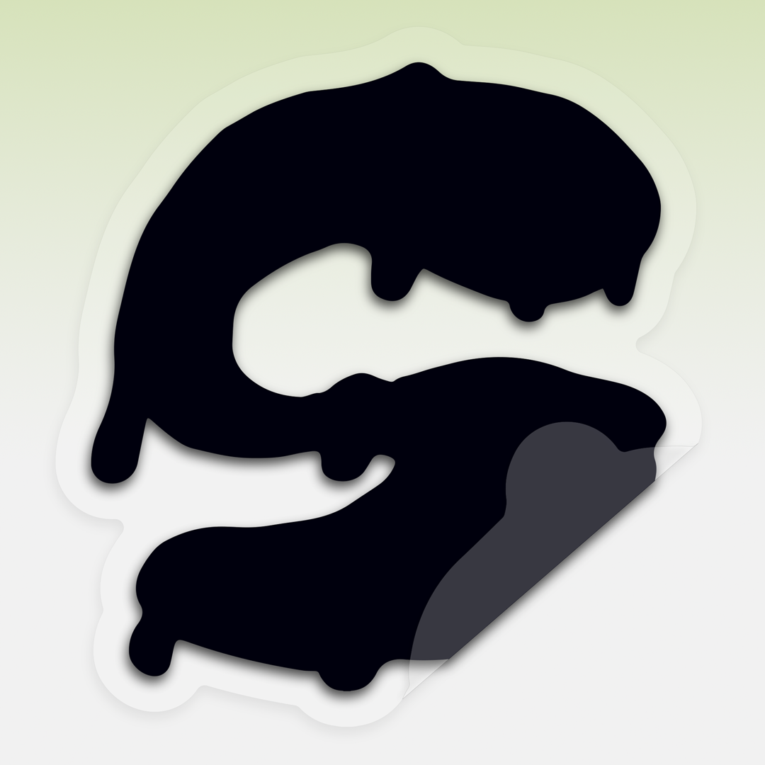 Custom transparent sticker applied to a smooth surface