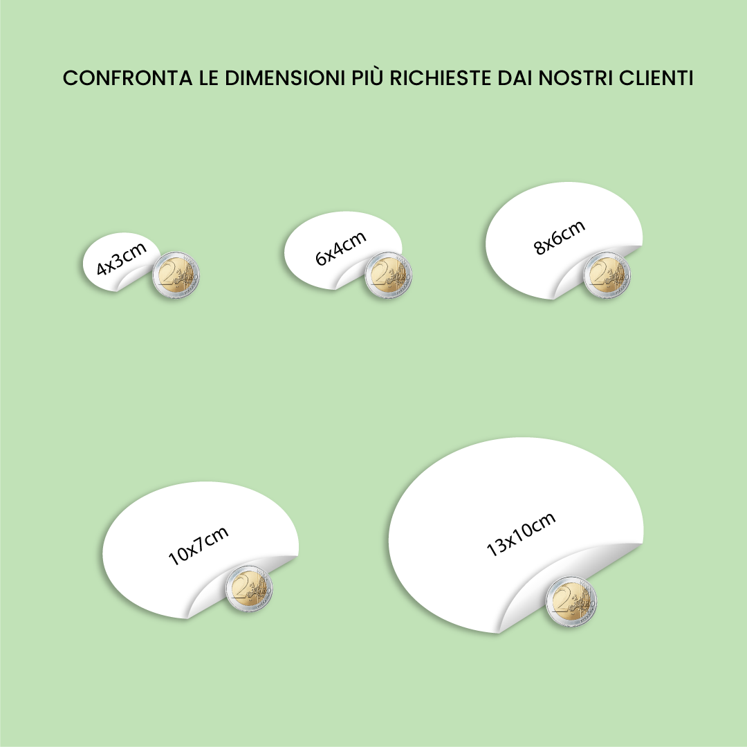 Custom oval label sizes