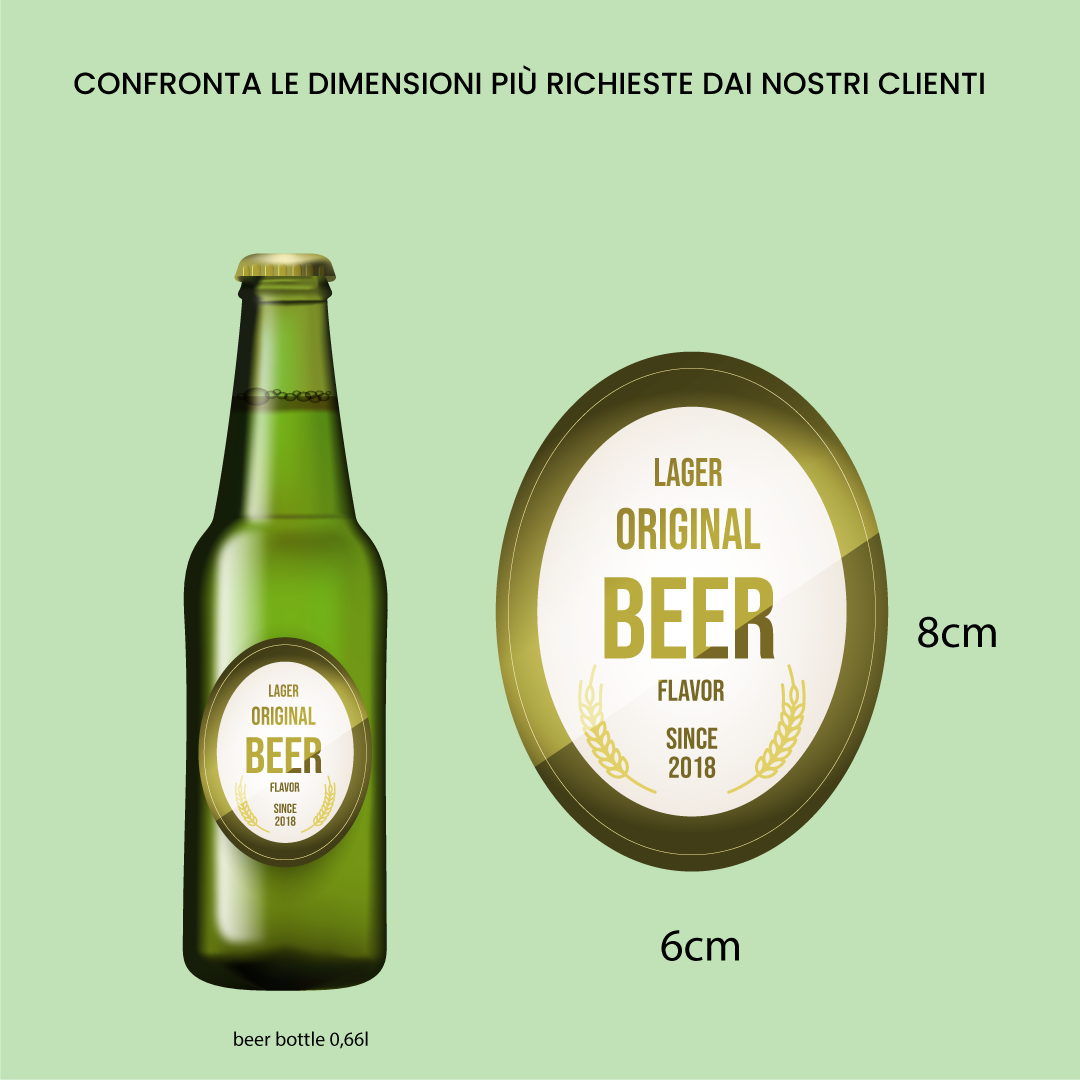 Beer bottle label sizes