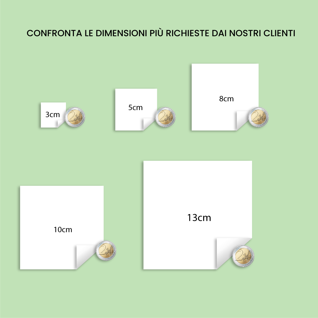 StickyAttack Personalized Square Sticker Sizes