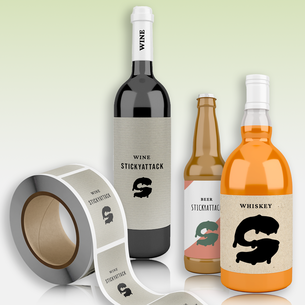 Personalized wine labels applied to a bottle