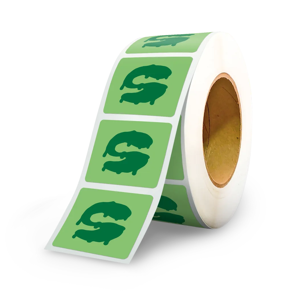 Square custom adhesive labels