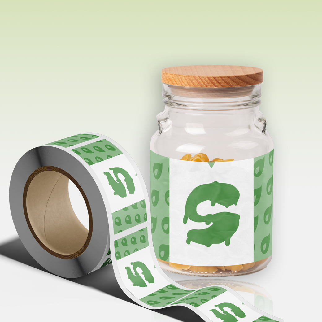 StickyAttack custom labels for glass jars and containers